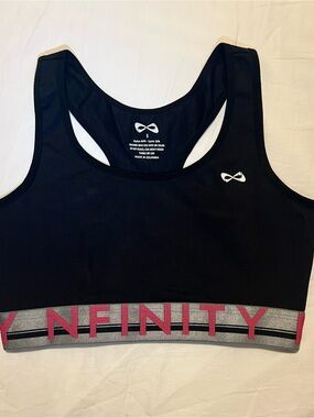 Nfinity Flex Sports Bra — Black with Pink Accent